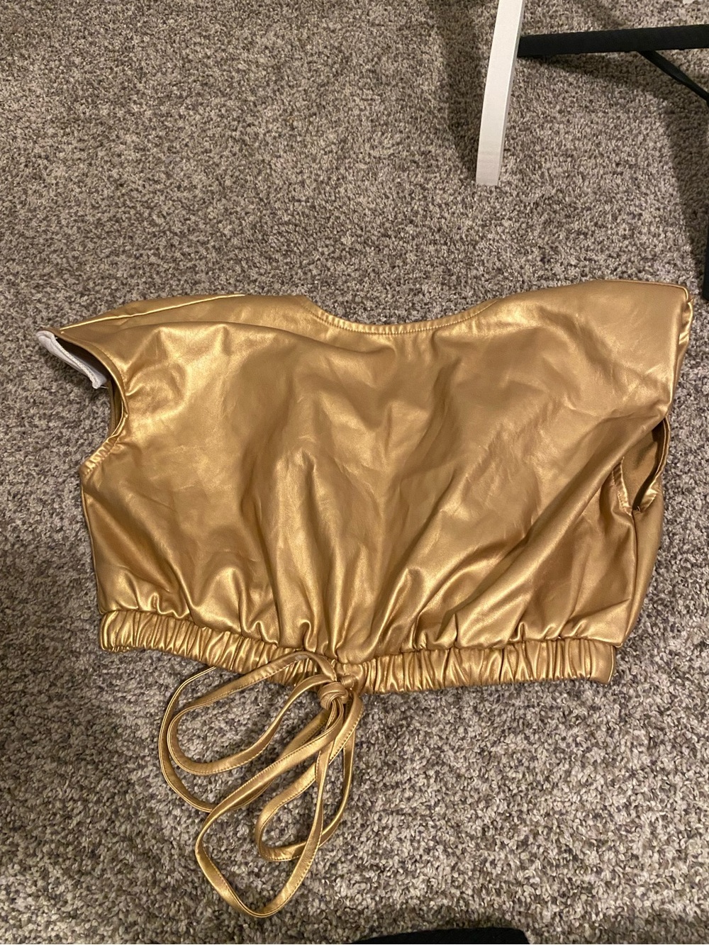Gold Drawstring Crop Top - Women Size M NWT